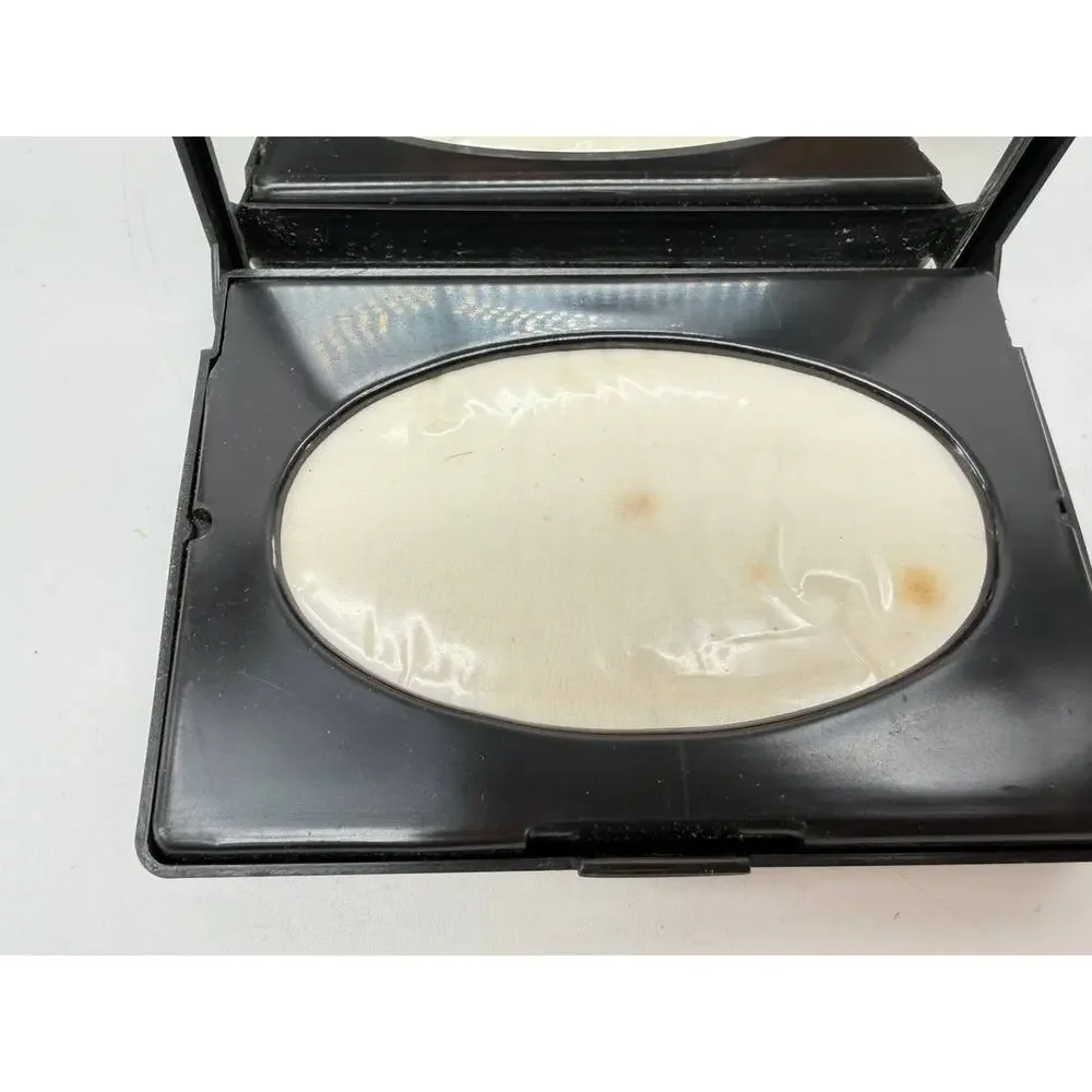 Vintage Floral Black Plastic Pocket Tissue Holder Case Mirror Made in China